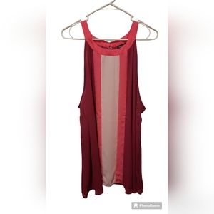 Torrid Pink/White Sleeveless Lightweight Polyester Blouse size 3